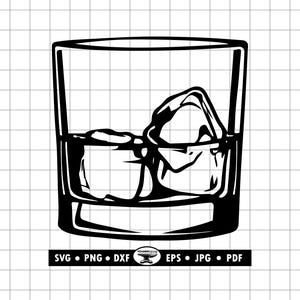 Whiskey Glass SVG, Bourbon Clipart (Digital Files)