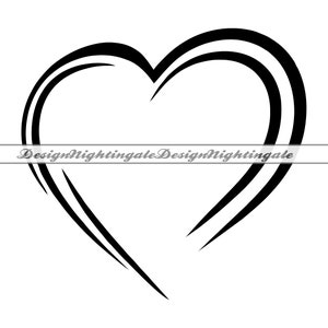 Open hart SVG, hartvorm SVG, Valentine hart Svg, liefde Svg, Clipart, bestanden voor Cricut, gesneden bestanden voor silhouet, DXF, Png, Eps, Vector