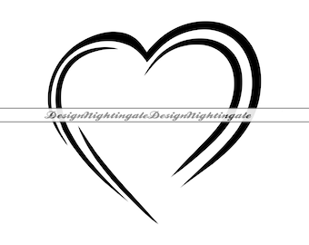 Open Heart SVG, Love Clip Art, Cricut, Silhouette (Digital Files)