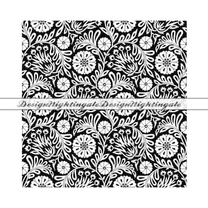 Tooled Leather #19 SVG, Western Tooled Leather SVG, Seamless Pattern, Floral Vines, Swirls Swoosh Scroll PNG, Peekaboo Tumbler, Cricut, Cut