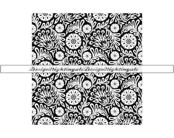 Western Floral Tooled Leather Pattern SVG, Seamless Vines (Digital Files)
