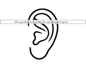 Human Ear Outline SVG, Audiology Clipart (Digital Files)
