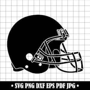 Casco de fútbol americano SVG, Fútbol americano PNG, Archivo de corte DXF del día del juego, Clipart deportivo para Cricut, Diseño de casco de jugador de fútbol americano