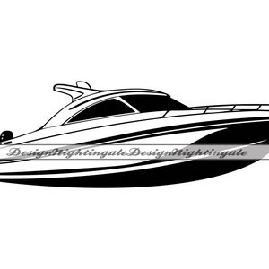 Speed Boat #2 SVG, Motor Boat SVG, Yacht Svg, Speed Boat Clipart, Speed Boat Files For Cricut, Cut Files For Silhouette, Dxf,Png,Eps,Vector