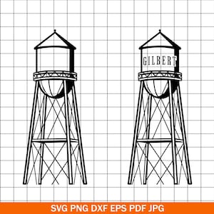 Gilbert Arizona Water Tower Cut File: Rustic Farmhouse SVG PNG DXF