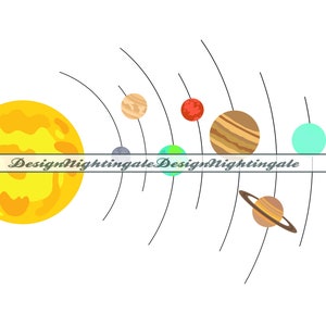Zonnestelsel SVG, kosmische ruimte SVG, planeten SVG, ruimte SVG, zonnestelsel clipart, bestanden voor de Cricut, gesneden bestanden, silhouet, dxf, png, eps, vector