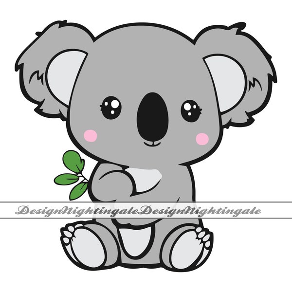 Koala SVG, Cute Koala SVG, Koala PNG, Koala Clipart, Koala Files For Cricut, Koala Cut Files For Silhouette, Koala Dxf, Koala Vector