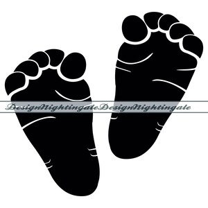 Pegada de bebê SVG, pés de bebê SVG, clipart de pegada de bebê, arquivos de pegada de bebê para Cricut, arquivos cortados para silhueta, DXF, Png, Eps, Vector