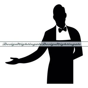 Ober #2 SVG, butler SVG, restaurant SVG, ober clipart, ober bestanden voor Cricut, ober gesneden bestanden voor silhouet, dxf, png, eps, vector