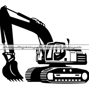 Escavadeira SVG, Equipamento Pesado SVG, Construção SVG, Clipart de Escavadeira, Arquivos para Cricut, Arquivos de Corte para Silhouette, Dxf, PNG, EPS, Vetor