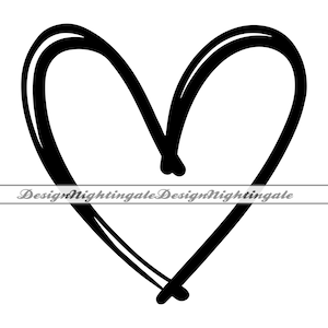 May include: A black hand-drawn heart shape.