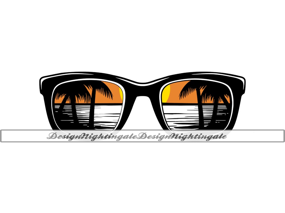 Palm Tree Sunglasses SVG, Vintage Sunset Sunglasses SVG PNG, Sunglasses ...