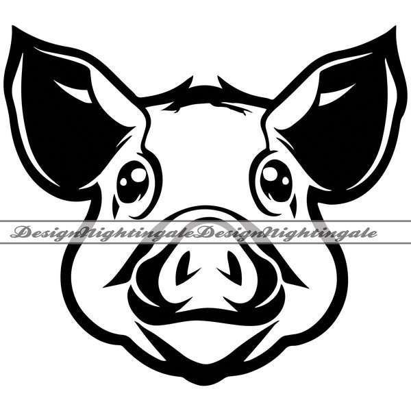 Pig Face SVG, Cute Pig SVG, Pig Mascot SVG, Pig Face Clipart, Files For Cricut, Pig Face Cut Files For Silhouette, Dxf, Png, Eps, Vector