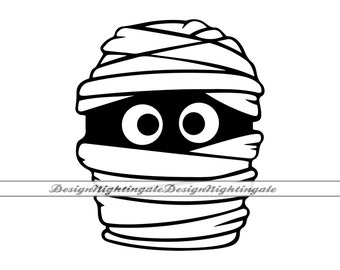 Mummy Head SVG, Halloween Shirt Clipart (Digital Files)