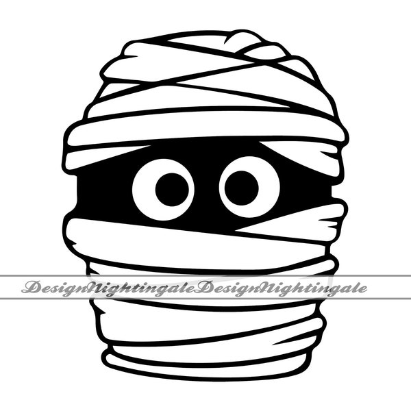 Mummy Head SVG, Mummy SVG, Halloween Shirt SVG, Halloween Mummy Face Svg, Clipart, Files For Cricut, Cut Files For Silhouette,Dxf,Png,Vector