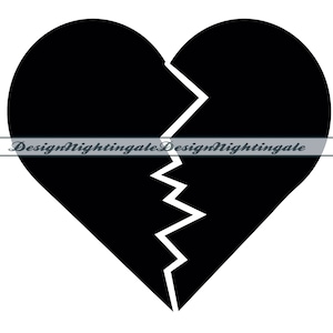 Broken Heart SVG, Heart Svg, Broken Heart Clipart, Broken Heart Files For Cricut, Broken Heart Cut Files For Silhouette, DXF, PNG,Eps,Vector