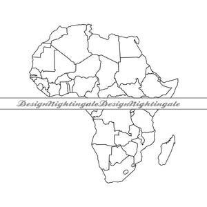 Africa Outline SVG, Africa Outline Clipart, Africa Outline Files Per Cricut, Africa Outline Files Di Taglio Per Silhouette, Dxf, Png, Eps, Vettore