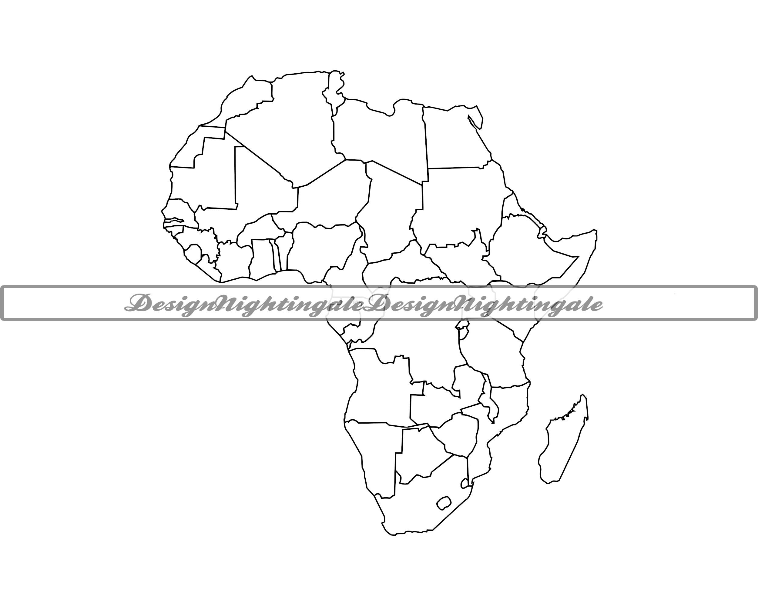 Africa Outline SVG, Africa Outline Clipart, Africa Outline Files For Cricut, Africa Outline Cut Files For Silhouette, Dxf, Png, Eps, Vector