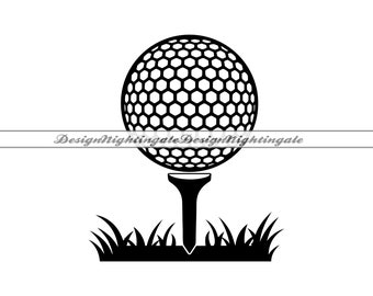 Pelota de golf y tee SVG, archivos vectoriales de imágenes prediseñadas (descarga digital)