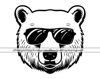 Cool Polar Bear with Sunglasses SVG, Cricut, Silhouette (Digital Files)