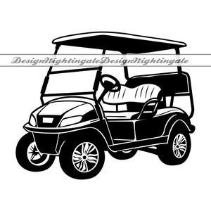 Golf Cart #2 SVG PNG, Golf SVG, Golf Cart Clipart, Pliki Golf Cart dla Cricut, Pliki Golf Cart Cut dla Silhouette, Dxf, Golf Cart Vector