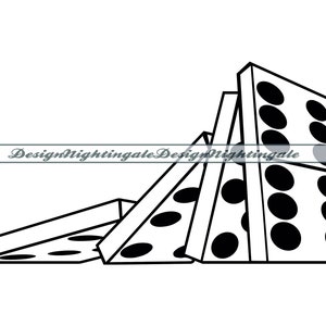 Dominos # 2 SVG, Domino Effekt SVG, Domino SVG, Domino Clipart, Domino Dateien für Cricut, Schnittdateien für Silhouette, DXF, Png, Eps, Vektor