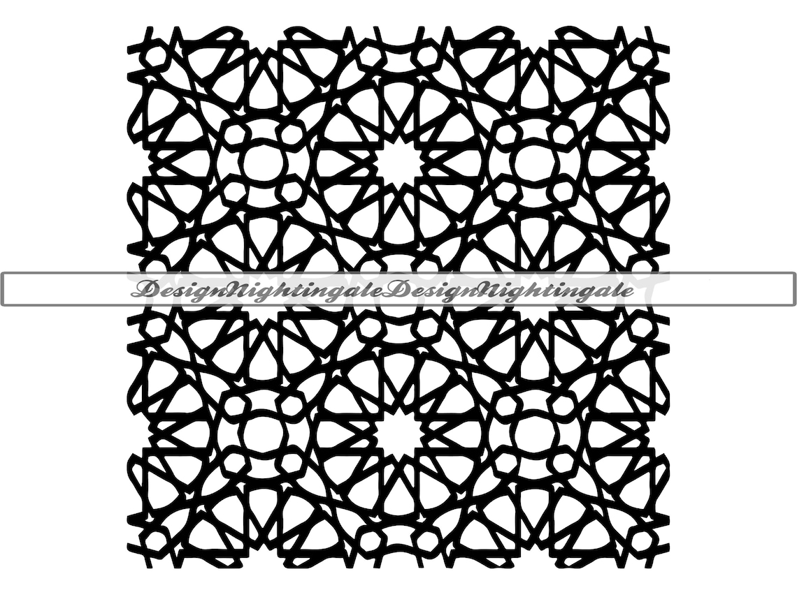 Geometric Islamic Pattern SVG, Arabesque Clipart, DXF, PNG (digital ...