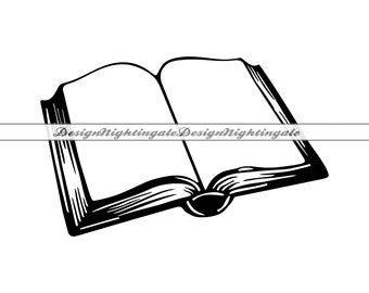 Open Book Clipart, SVG PNG DXF, Cut Files (Digital Download)