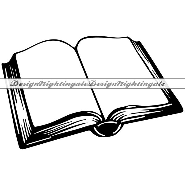 Open Book SVG PNG DXF, Open Book Clipart, Open Book Files For Cricut, Open Book Cut Files For Silhouette, Open Book Vector, Digital Download