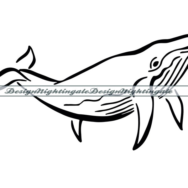 Humpback Whale Outline #2 SVG, Whale Clipart, Humpback Whale Files For Cricut, Humpback Whale Cut Files For Silhouette, Dxf, Png, Eps,Vector