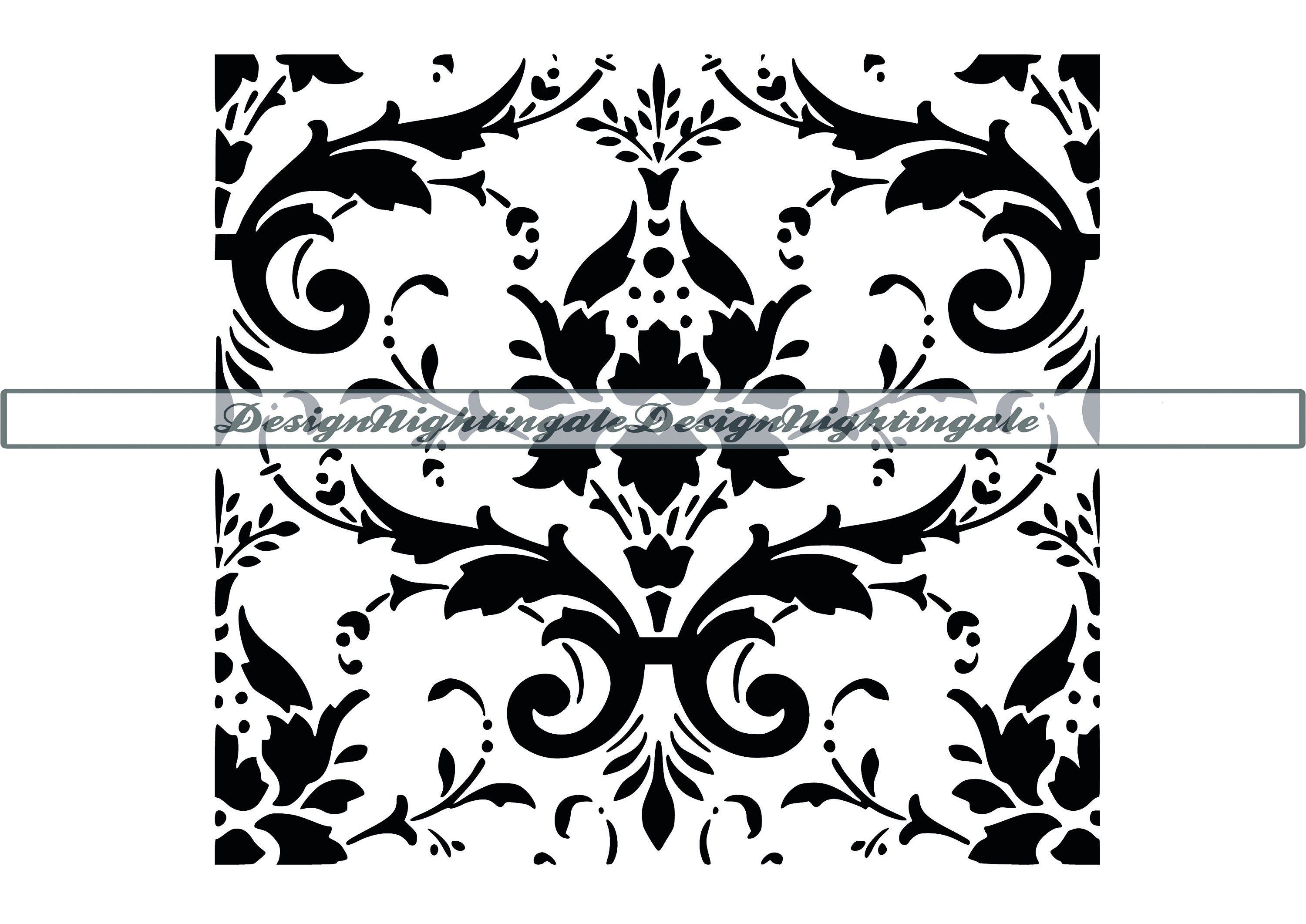 Demask Pattern Svg Damask Clipart Cricut