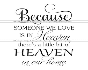 Heaven In Our Home Memorial SVG, PNG, PDF, Cricut Cut File