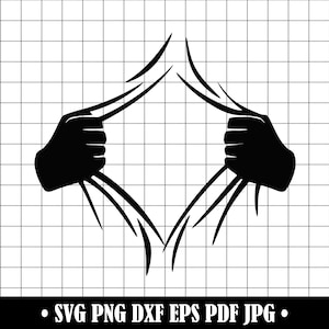 Tear Away Hands SVG, Muscle Rip Claws Cut File (Digital Download)