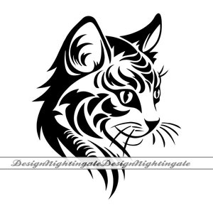 Tribal kat SVG, kat SVG, Tribal kat clipart, Tribal kat bestanden voor Cricut, Tribal kat gesneden bestanden voor silhouet, DXF, Png, Eps, Vector
