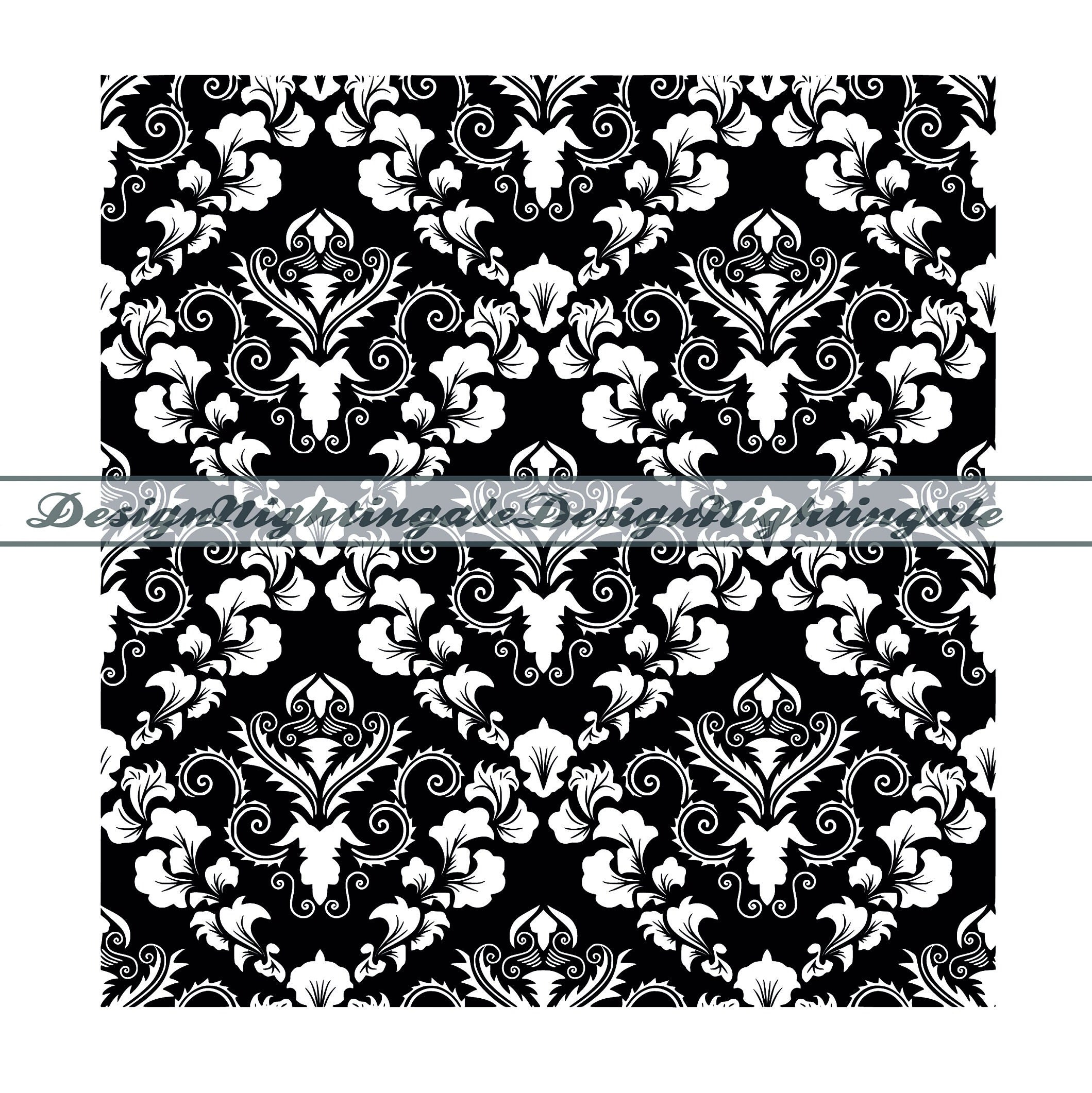Damask Pattern 2 SVG Damask SVG Baroque Damask SVG | Etsy