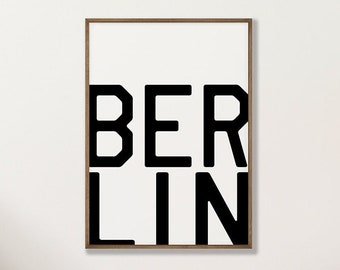 Poster "BERLIN" | Digital Download | Typography poster | minimalist | Poster with city names | Travel themed poster | printable