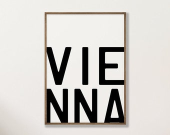 Poster "VIENNA" | Digital Download | Typography poster | minimalist | Poster with city names | Travel themed poster | printable