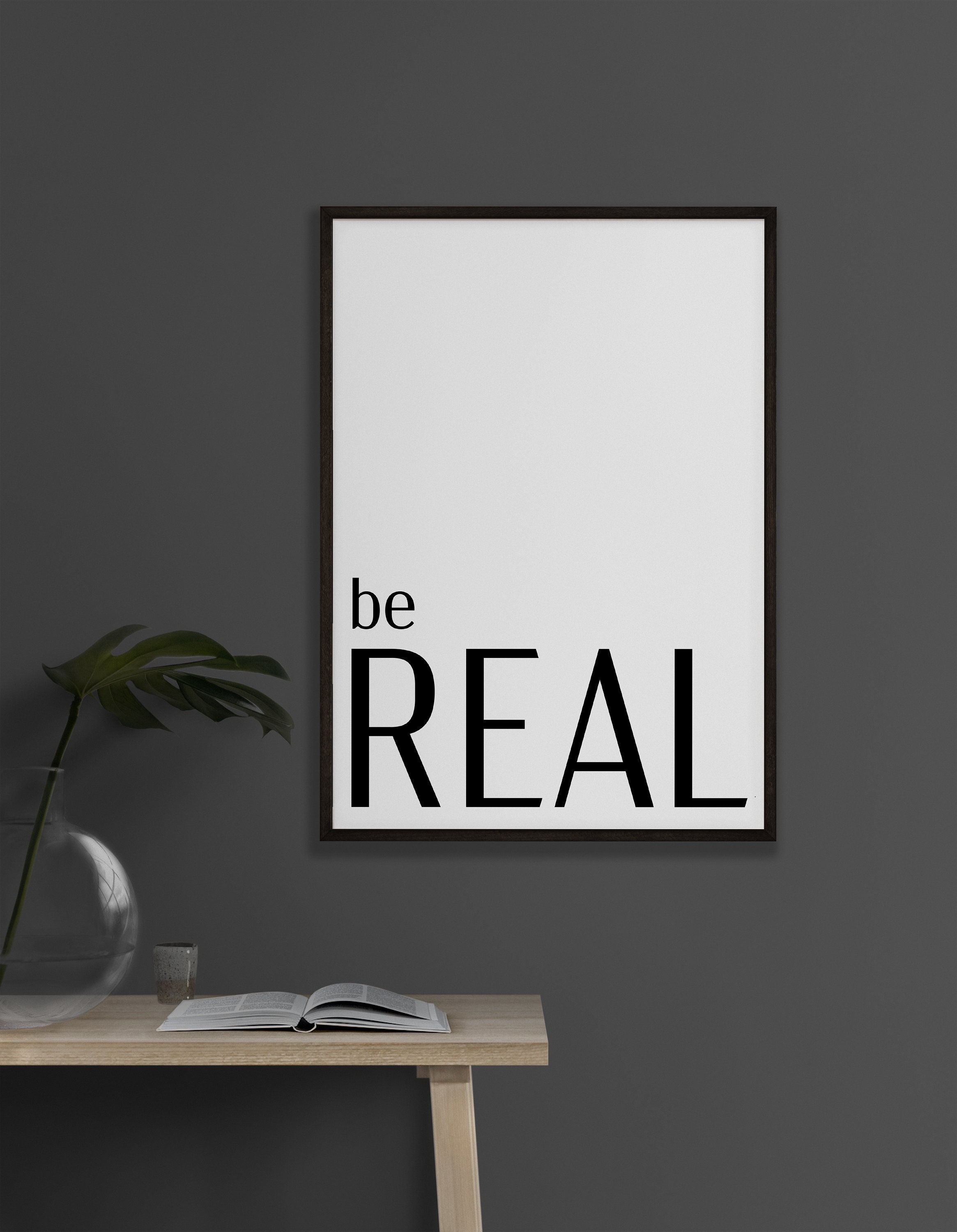 Poster "be Real" | Digital Download | Typography Poster | Affirmation ...