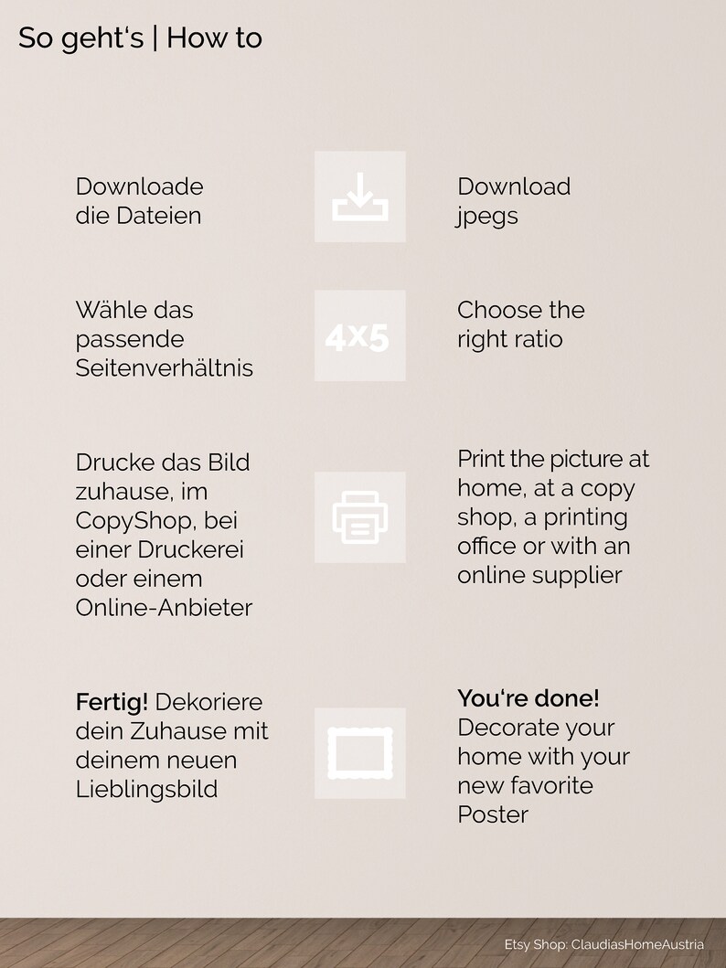 3 Posters in a Set With Leaf Motifs to Print Out Digital Download