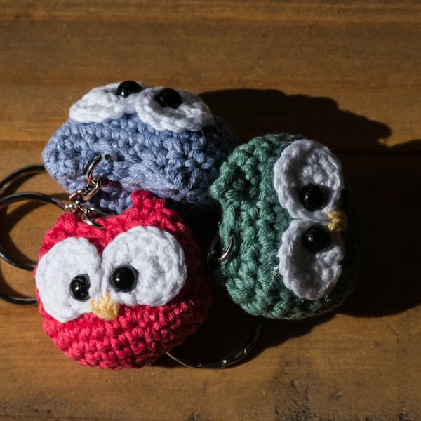 Crochet Owl Keychain Etsy UK
