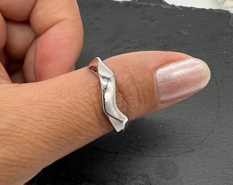 Verstelbare zilveren ring, sierlijke zilveren ring voor vrouwen, open ring, verstelbare ring, zilveren duimring, cadeau voor haar