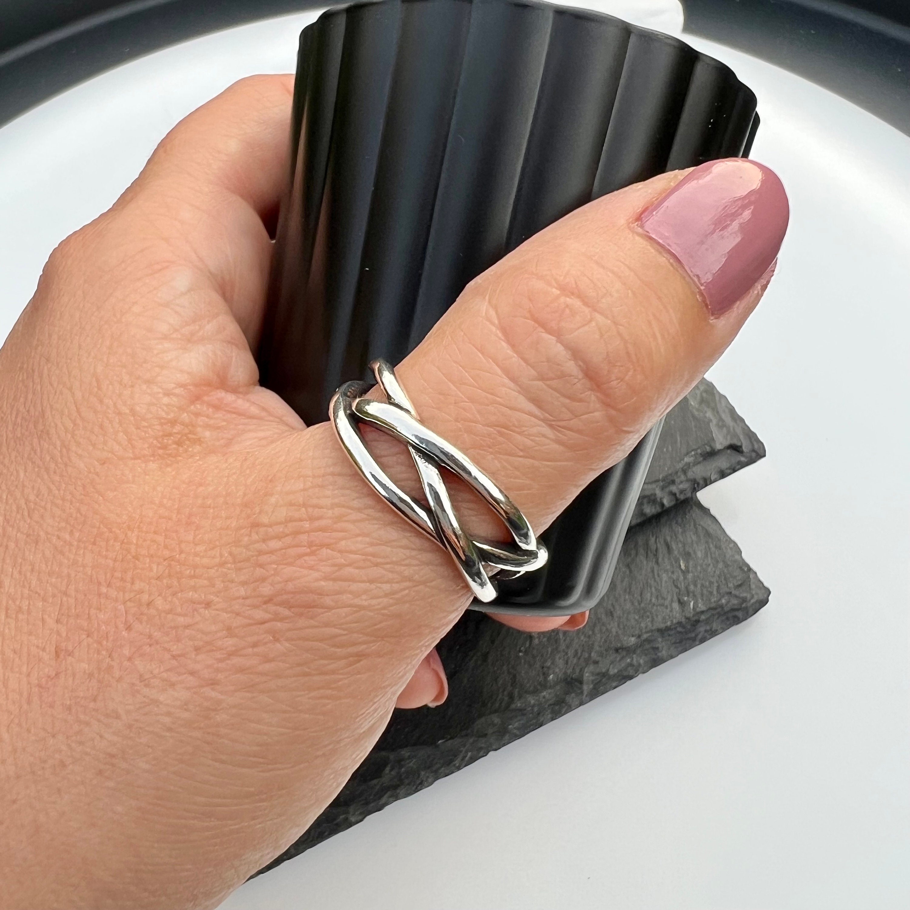 Unique Design Rhinestones Inlaid Open Finger Ring Adjustable - Temu
