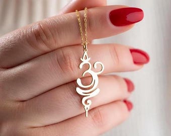 Minimalistische Halskette für Frauen, Silber Spirituelle Yoga Halskette, Yoga Liebhaber Halskette, Friedliche Symbol Halskette, Weihnachtsgeschenk