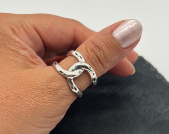 Zilveren knoopring voor vrouwen, statement zilveren ring, zilveren duimring