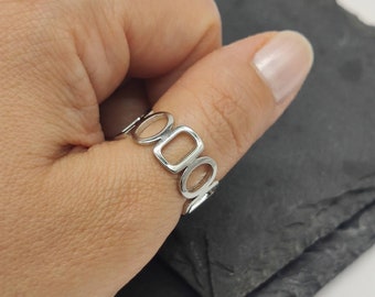 Sierlijke verzilverde ring-verstelbare sierlijke zilveren ring voor vrouwen, open ring, verstelbare Boho ring, zilveren duim ring, cadeau voor haar