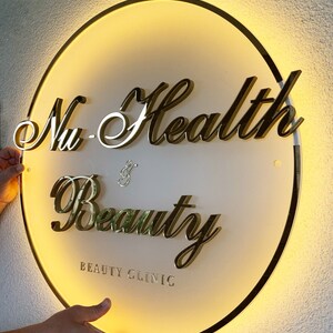 Acrylic Sign, Mirror Gold Business Name, Company Name Sign, - Etsy