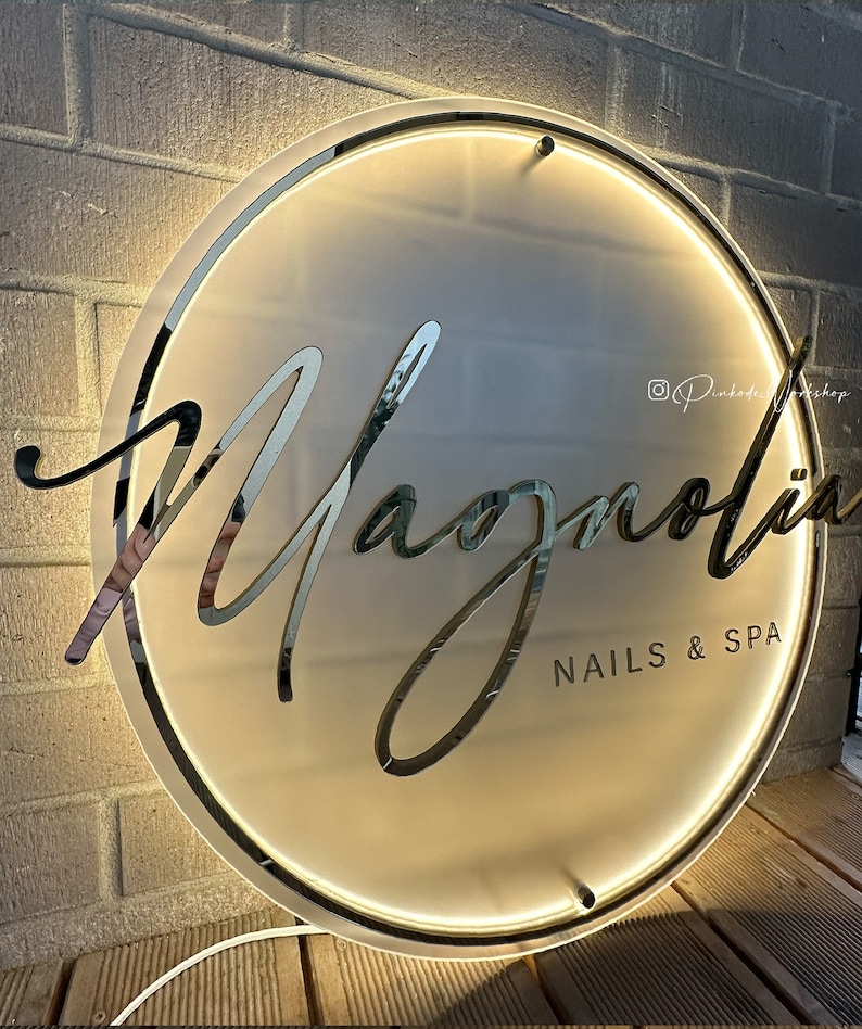 Acrylic Sign for Wall Salon Sign Business Name - Etsy