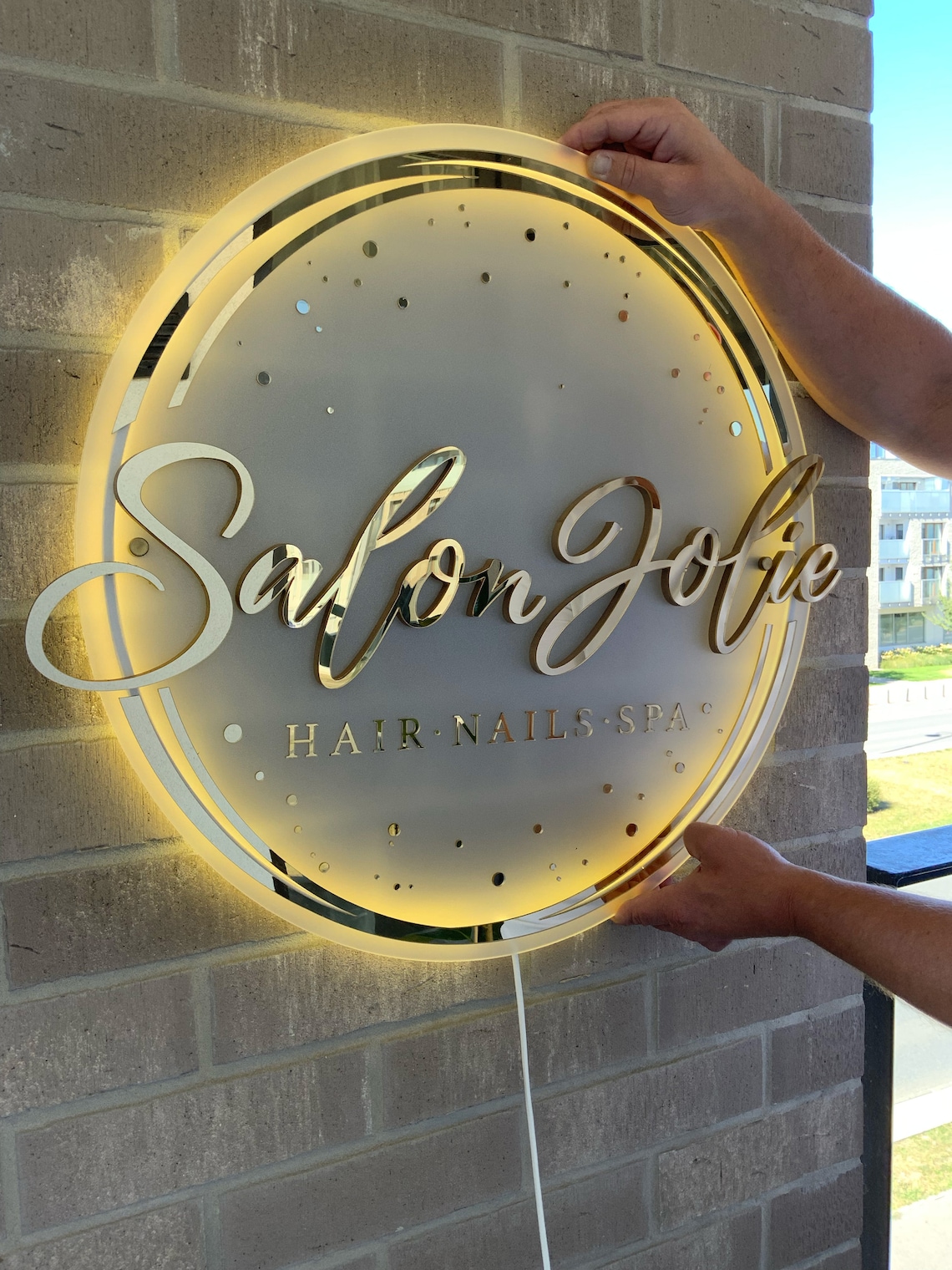 Salon Sign Business Name Outdoor Sign With Backlit - Etsy
