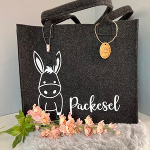 Felt shopper XXL, felt bag, personalized, individual, felt bag, text and motif freely selectable, pack mule, gift idea, Christmas