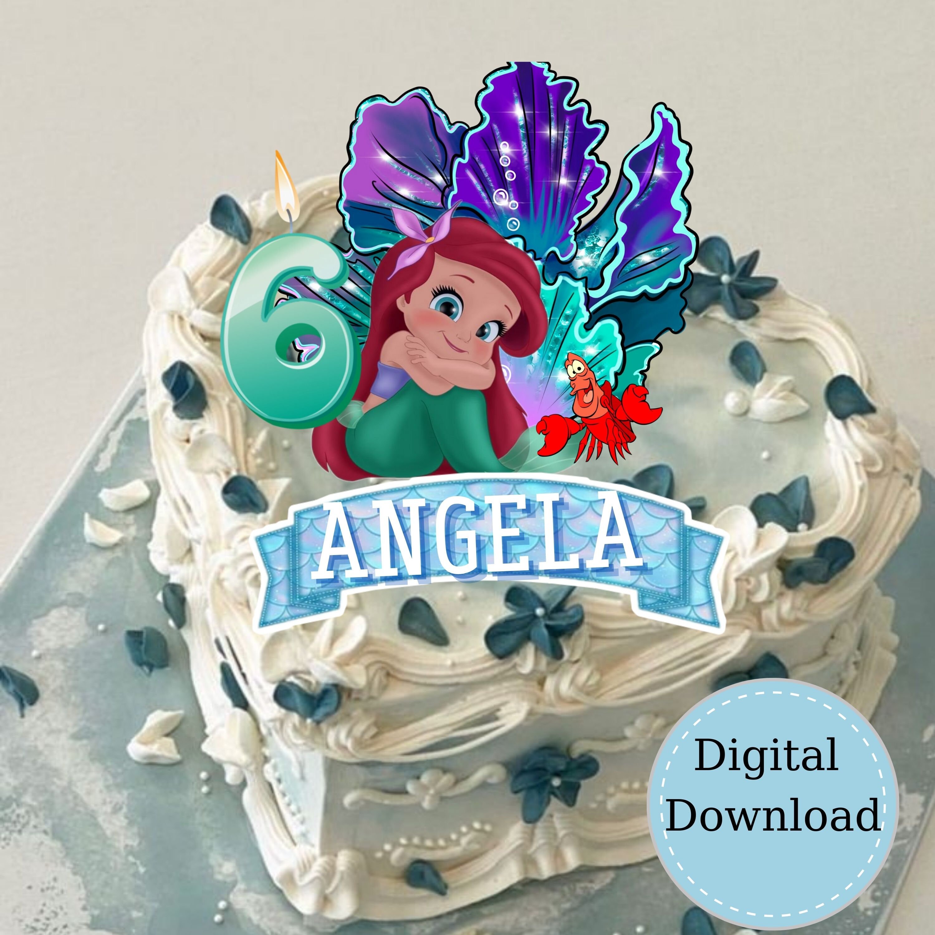 Name&amp;age,printable Cake Topper, Personalized Birthday Party Cake Topper ...